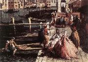 MARIESCHI, Michele The Grand Canal at San Geremia (detail) sg Norge oil painting reproduction